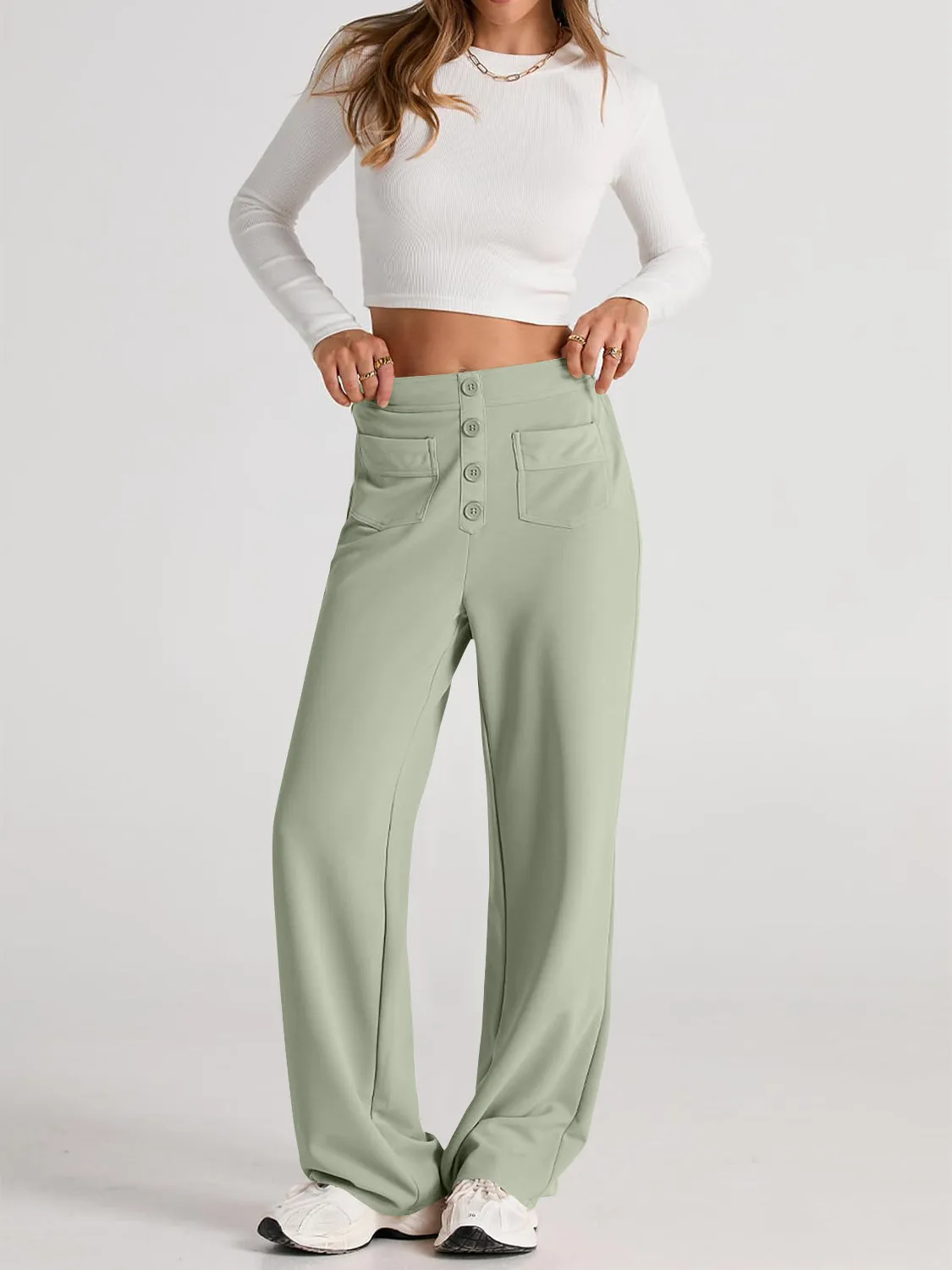Hazel Blues® |  High Waist Wide Leg Pants