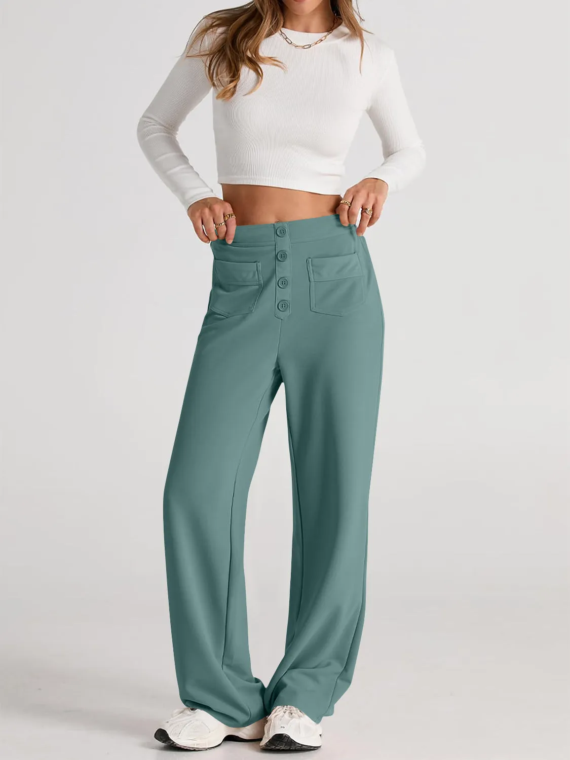 Hazel Blues® |  High Waist Wide Leg Pants