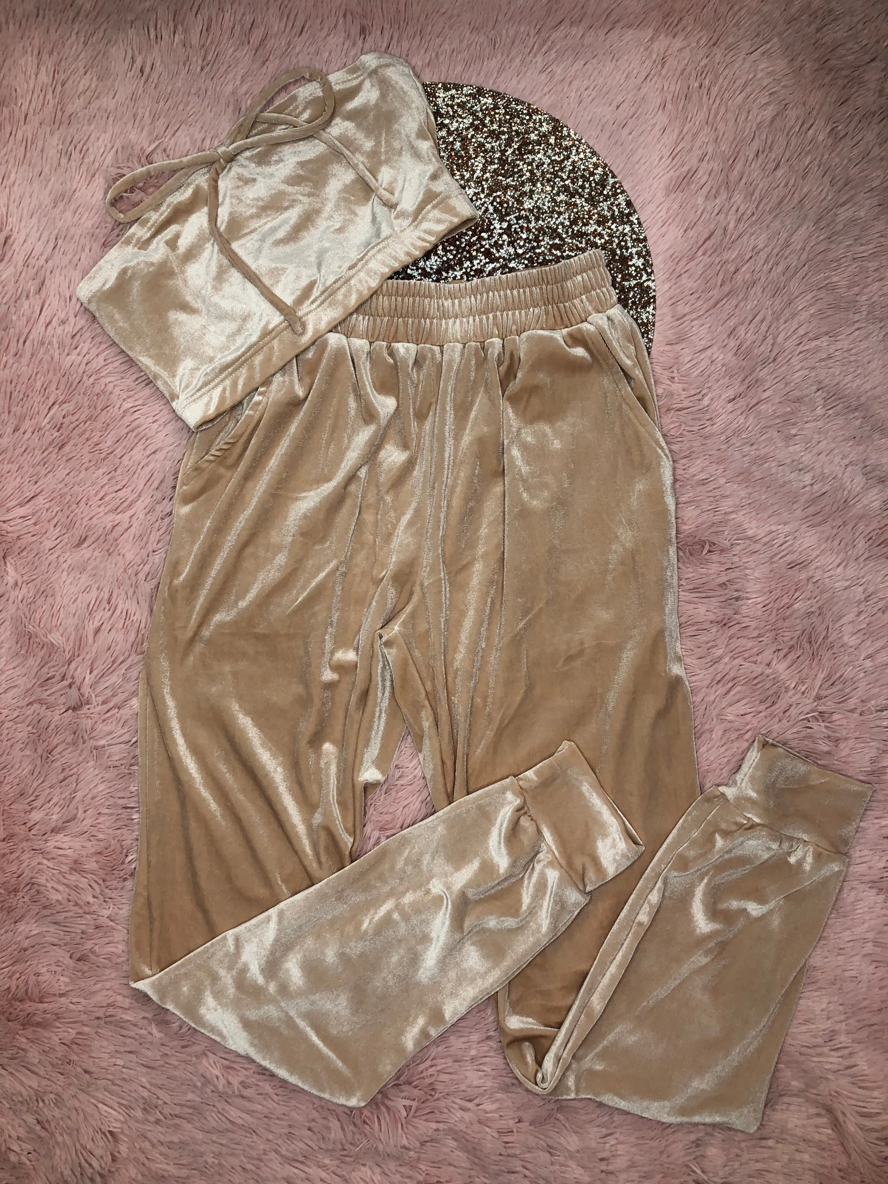 Heidi Velvet Set(taupe)