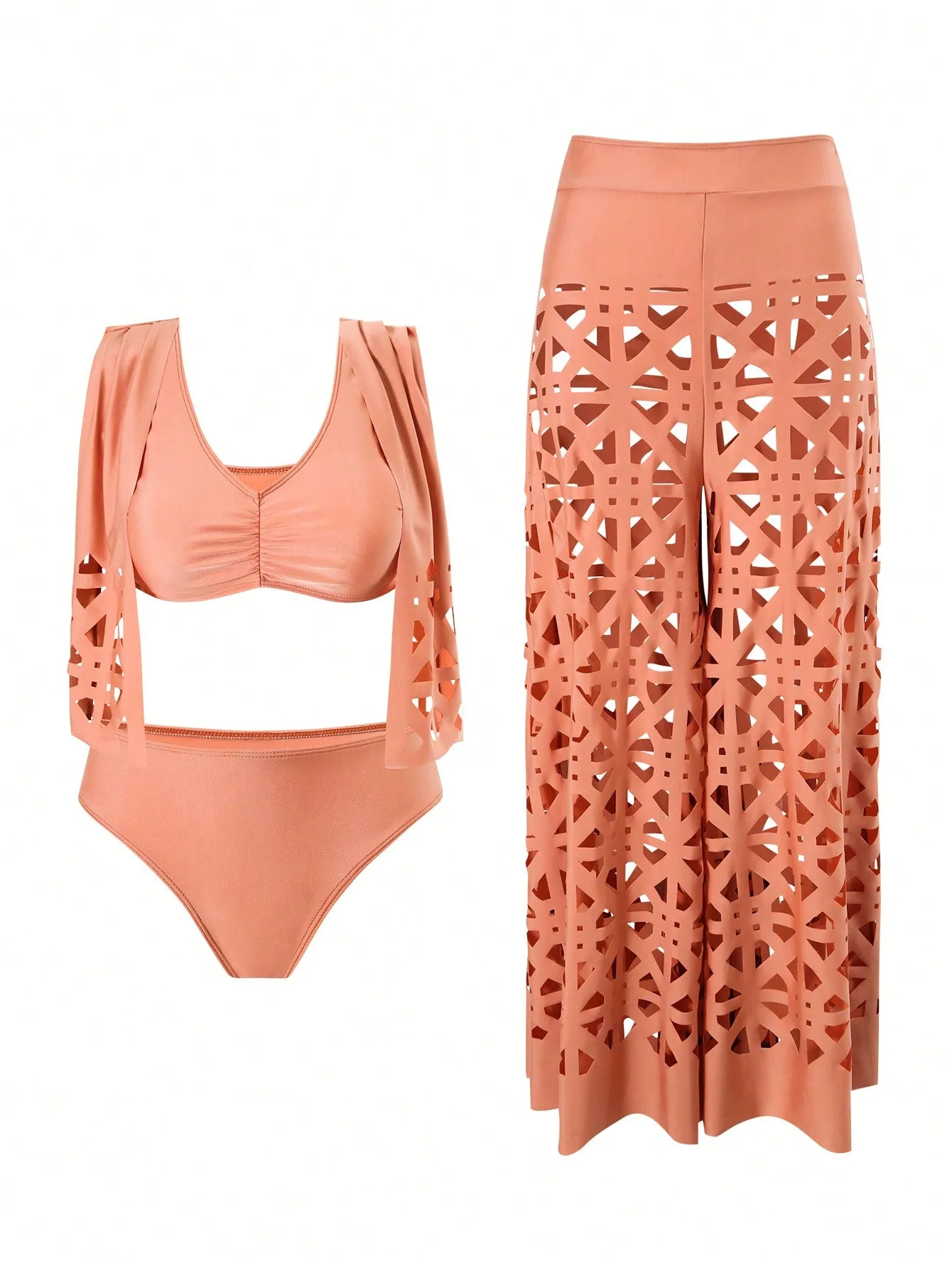 High cut waisted bikini| Swim Oasis  Hollow Sexy Women Bikini
