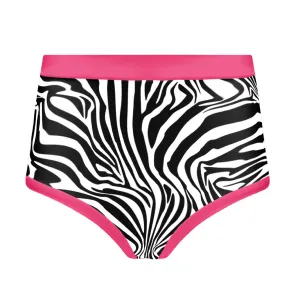 High Rise Briefs - Pink Zebra