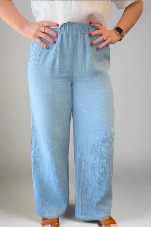 High-Rise Cotton Wide Leg Pants
