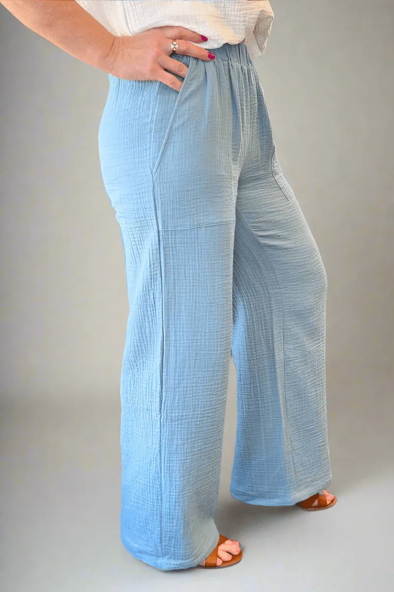 High-Rise Cotton Wide Leg Pants