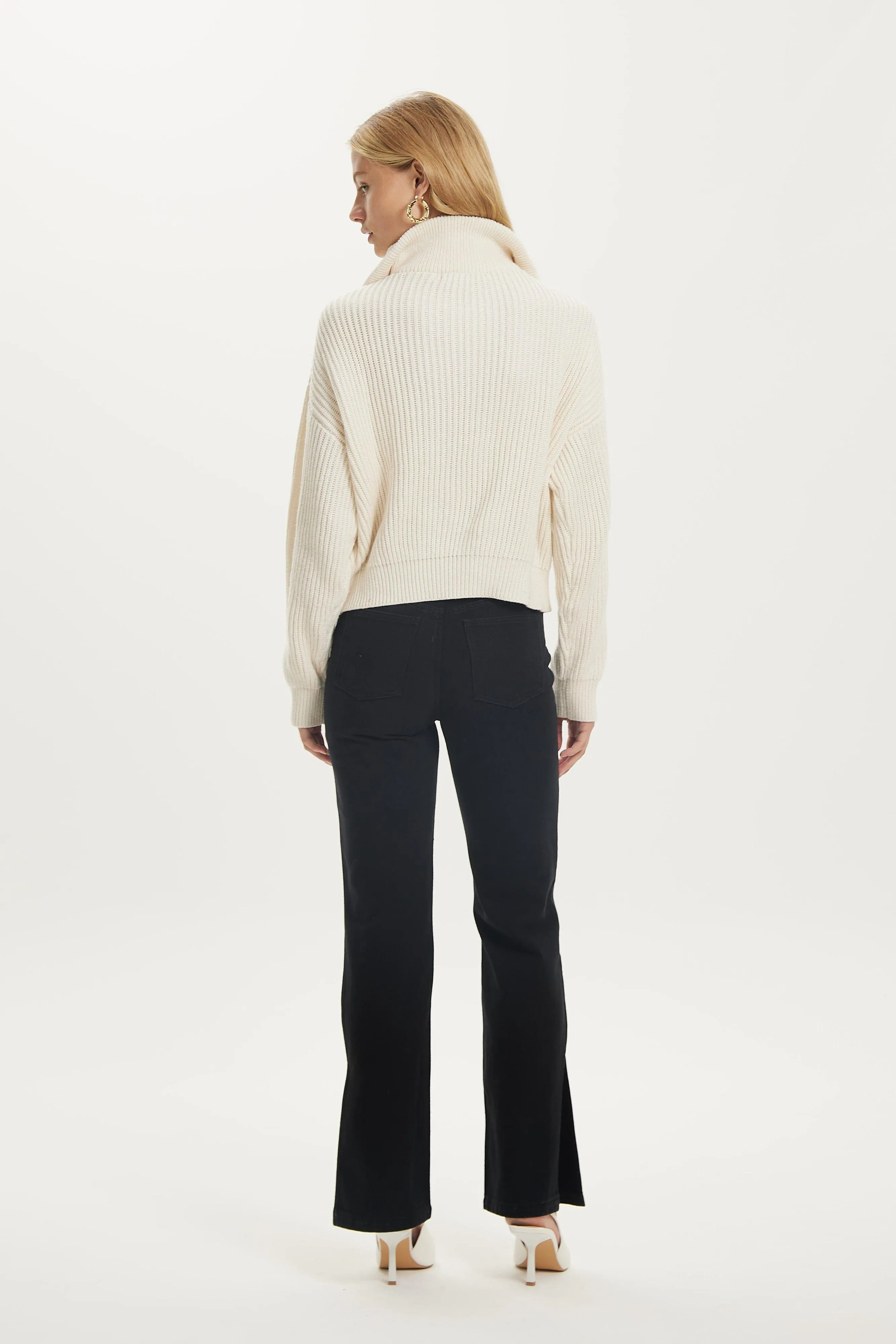 HIGH TIMES ZIP UP KNIT | CREAM