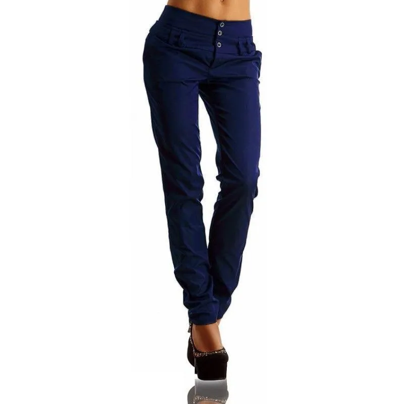 High Waist Solid Pencil Pants