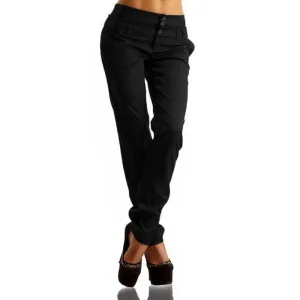 High Waist Solid Pencil Pants