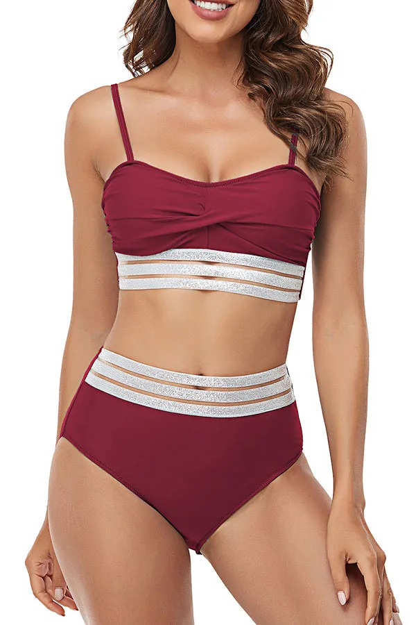 High Waist Split Swimsuit