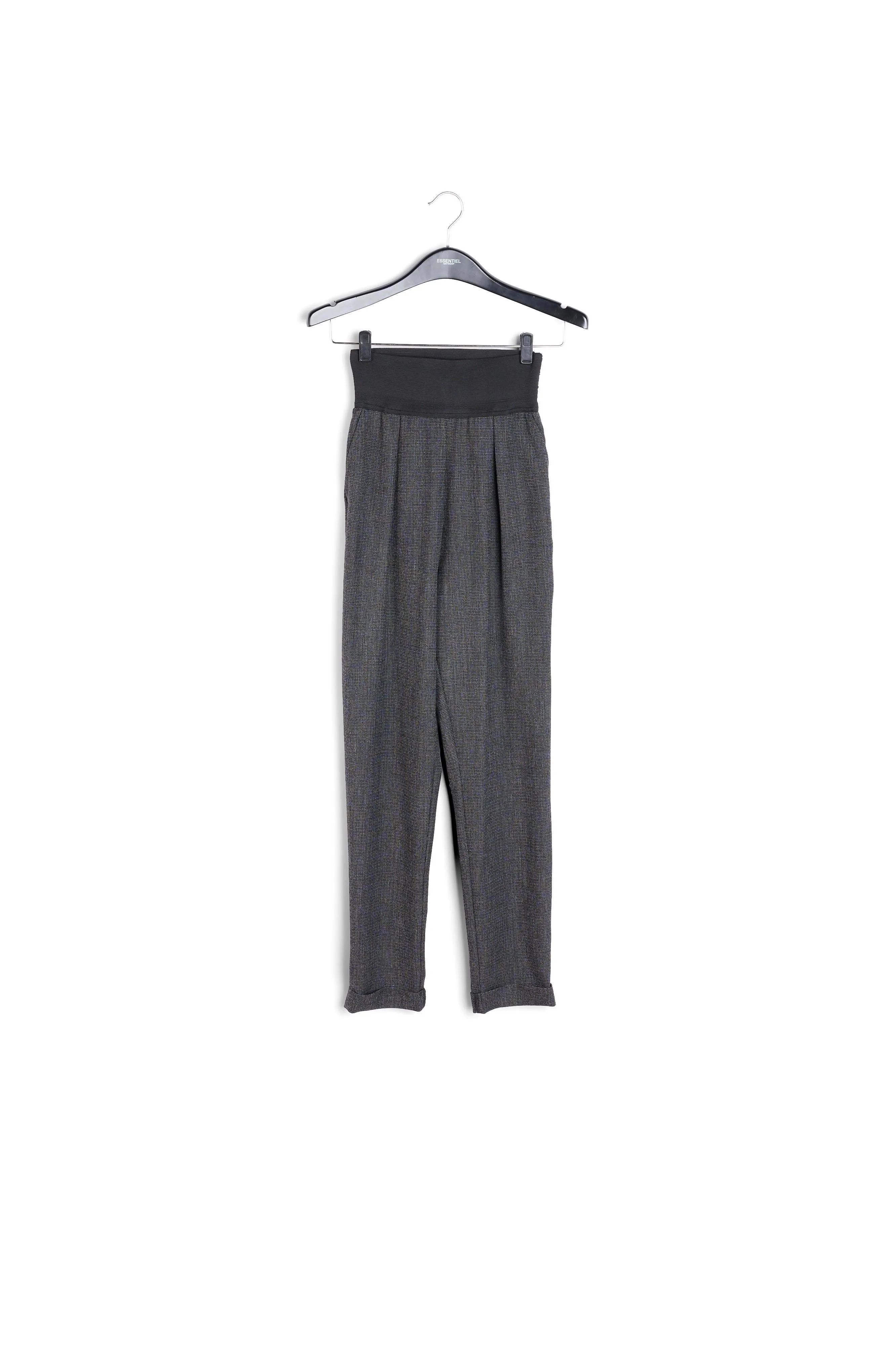 High-waisted black and white tapered pants