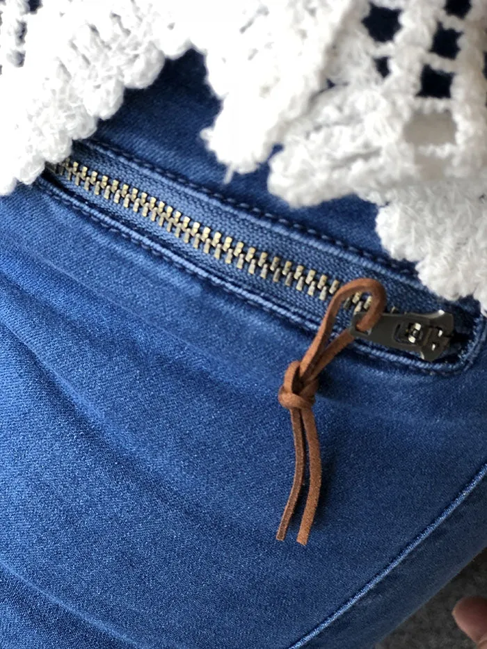 High Waisted Denim Joggers