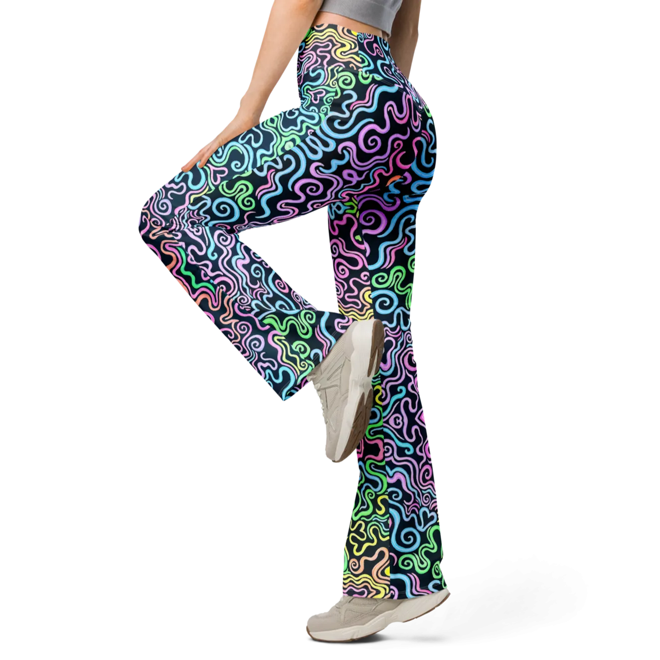 High Waisted Yoga Pants ( Internal Pocket)- "Glow" Design