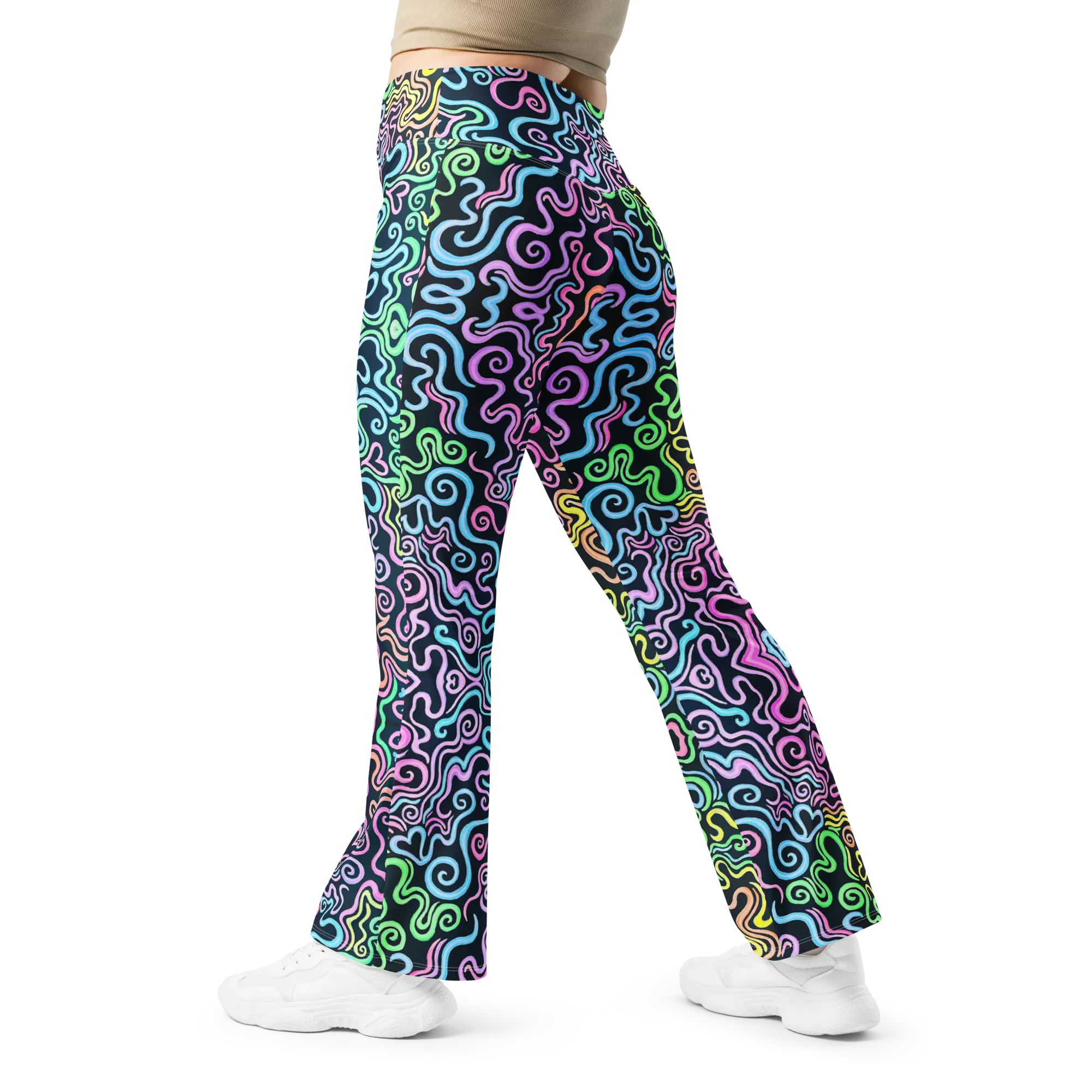 High Waisted Yoga Pants ( Internal Pocket)- "Glow" Design