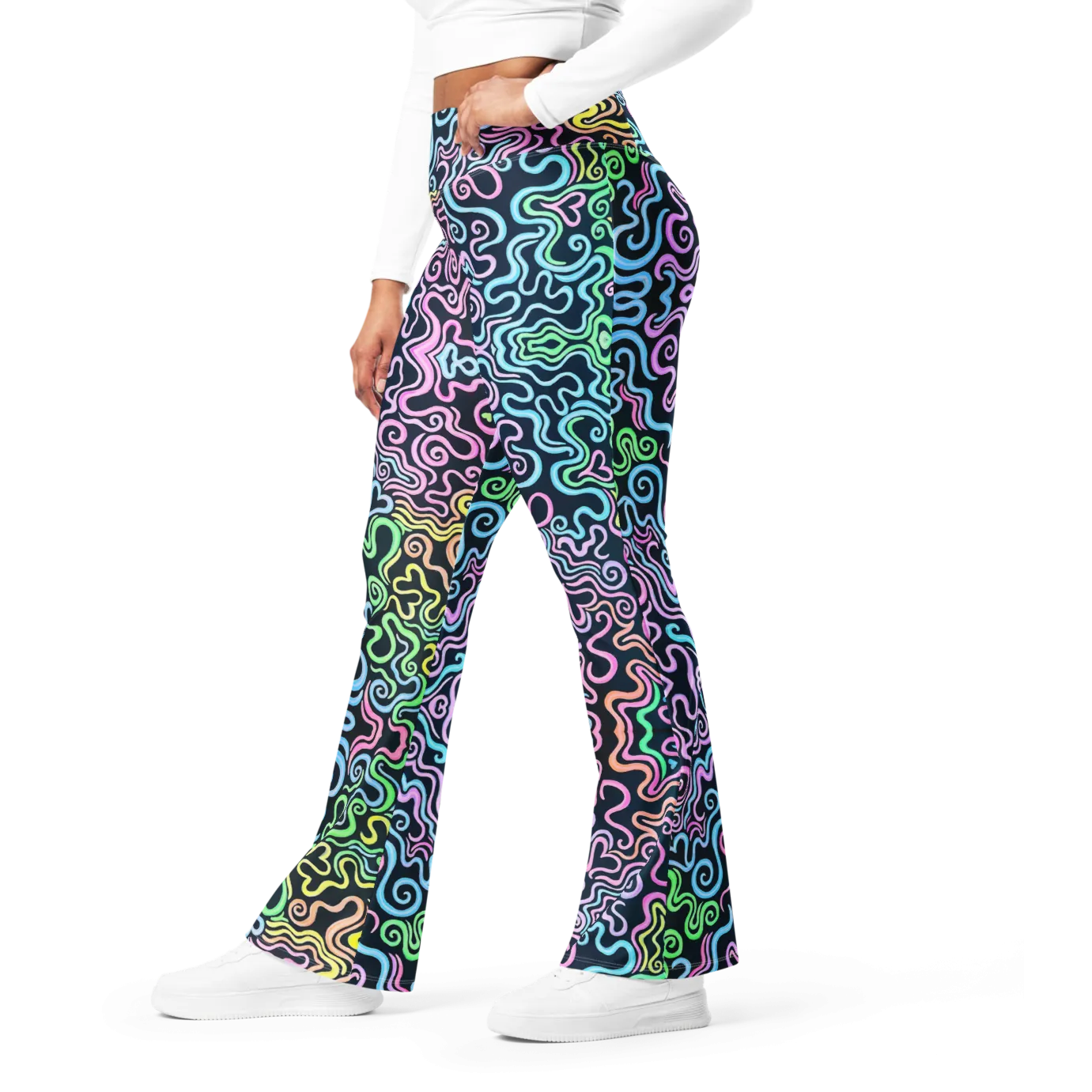 High Waisted Yoga Pants ( Internal Pocket)- "Glow" Design