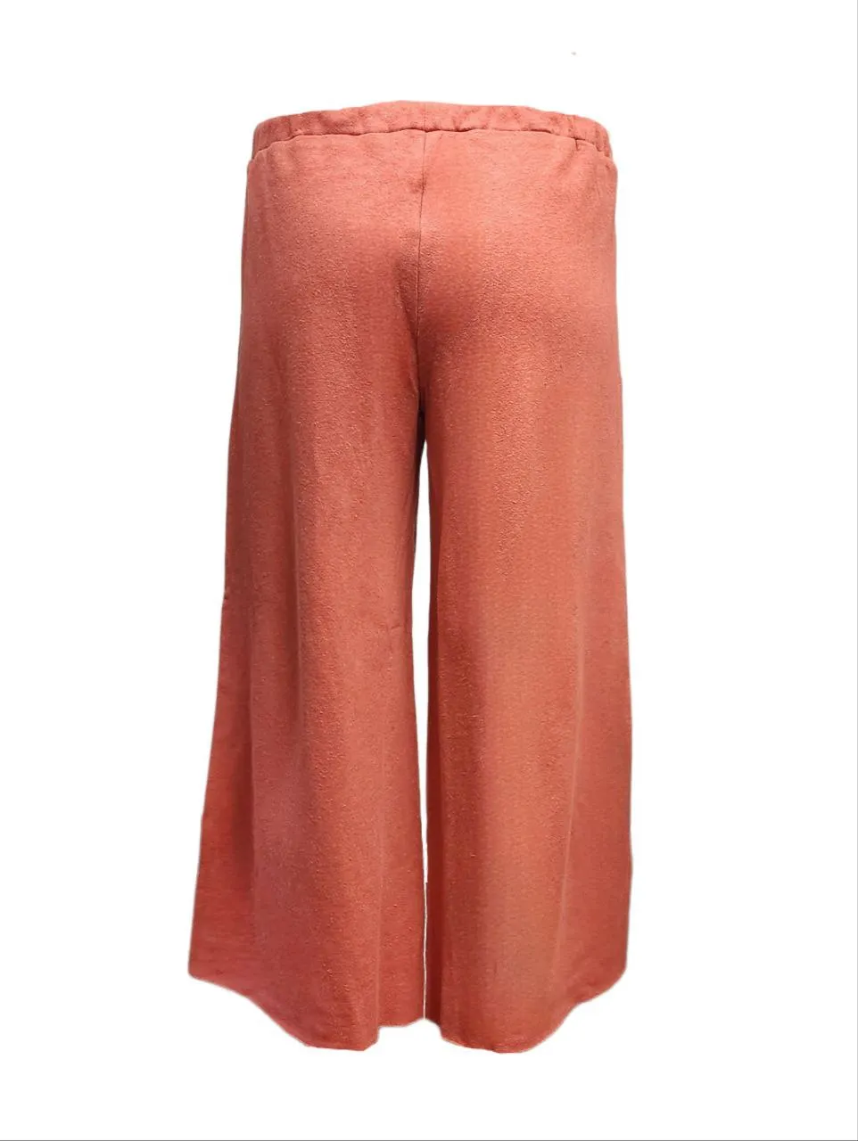 HoodLamb Women's Deep Coral Wide Leg Soft Hemp Pants 420 NWT