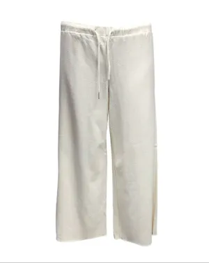 HoodLamb Women's Ivory Wide Leg Soft Hemp Pants 420 NWT