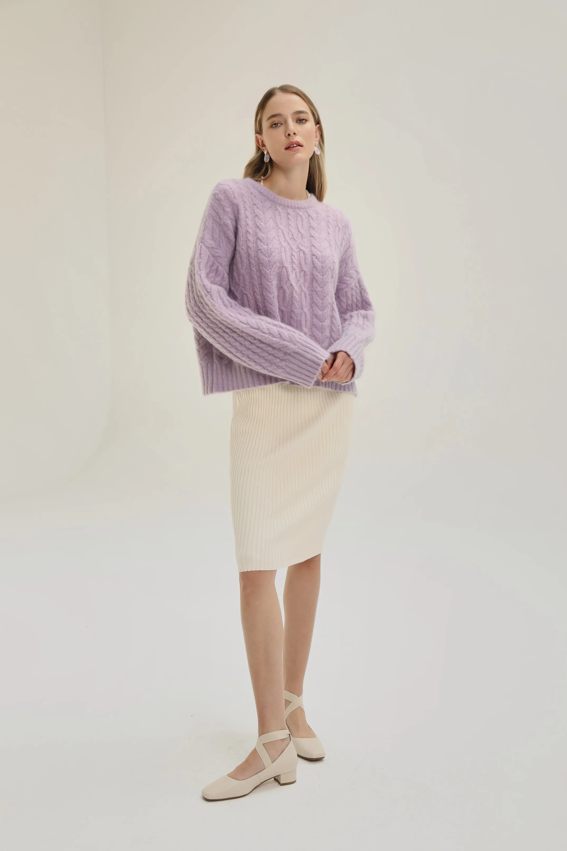 Hope Ribbed Knit Midi Dress - Cream