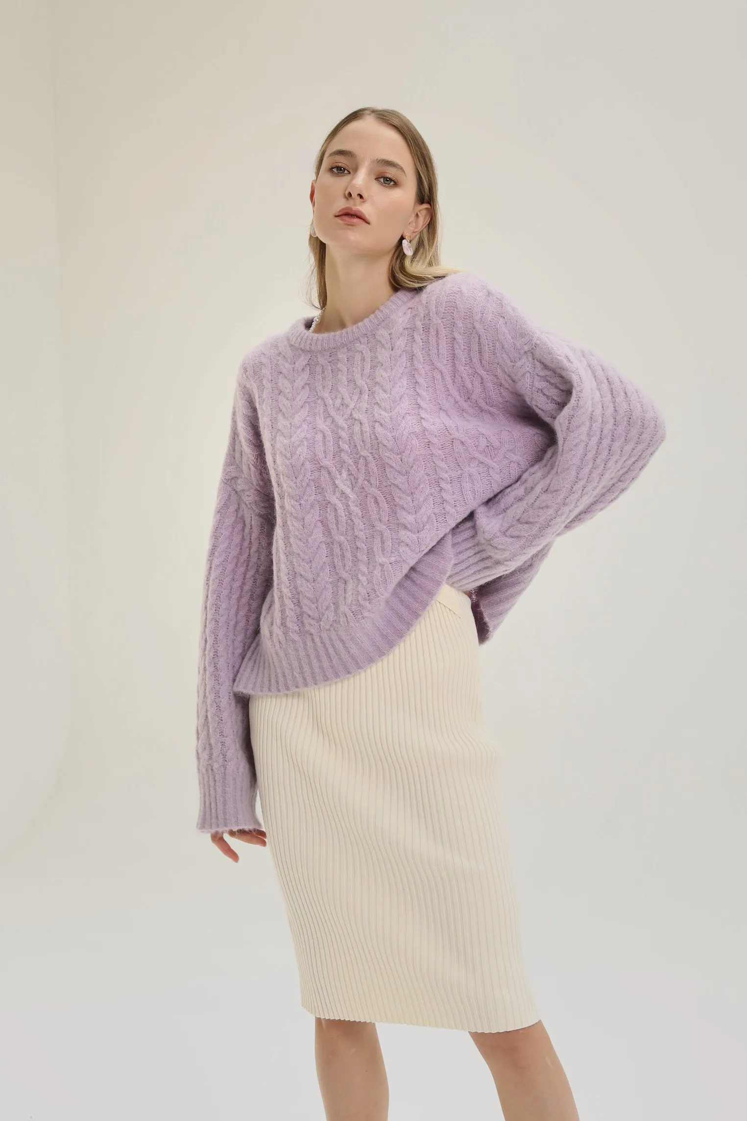 Hope Ribbed Knit Midi Dress - Cream