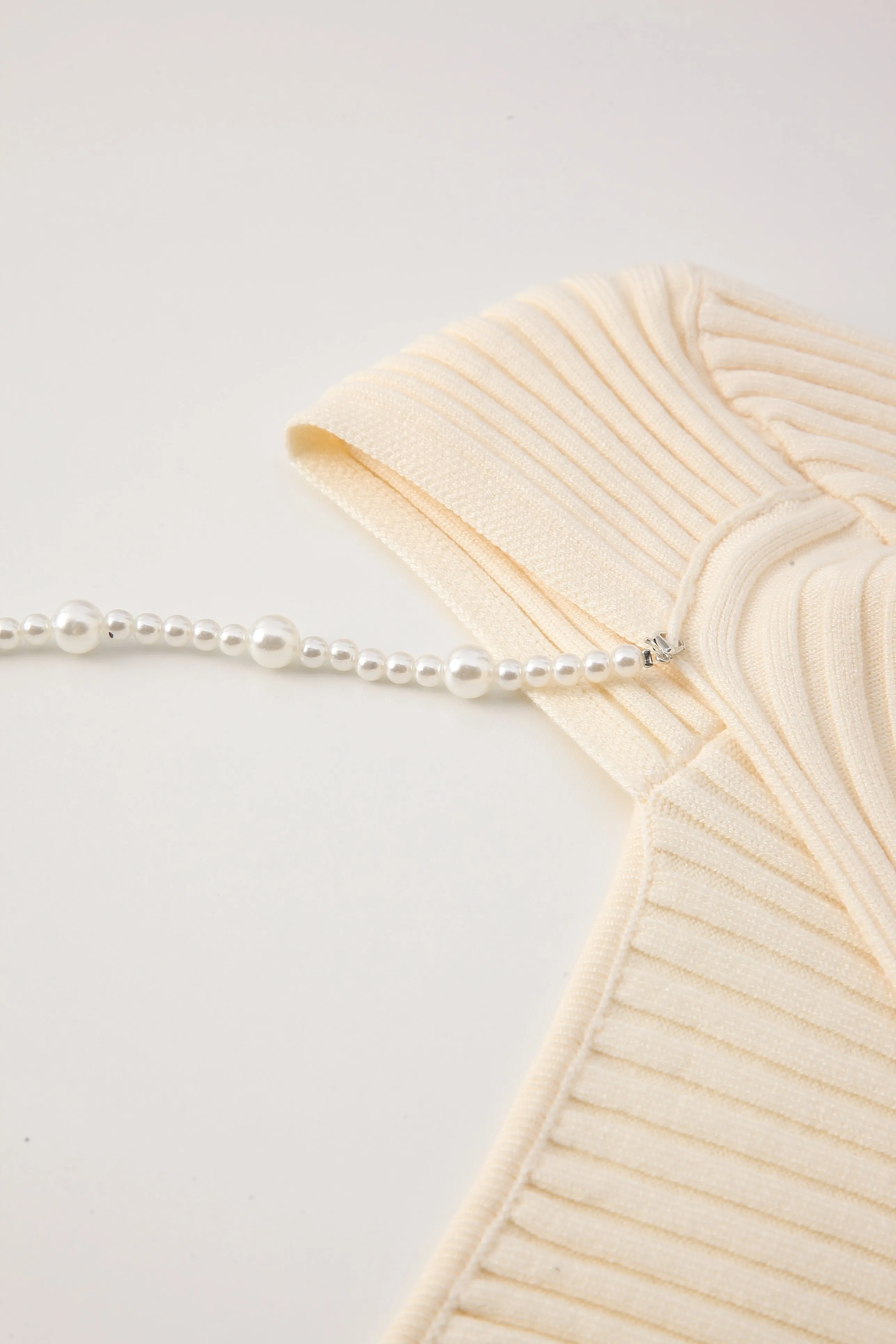 Hope Ribbed Knit Midi Dress - Cream