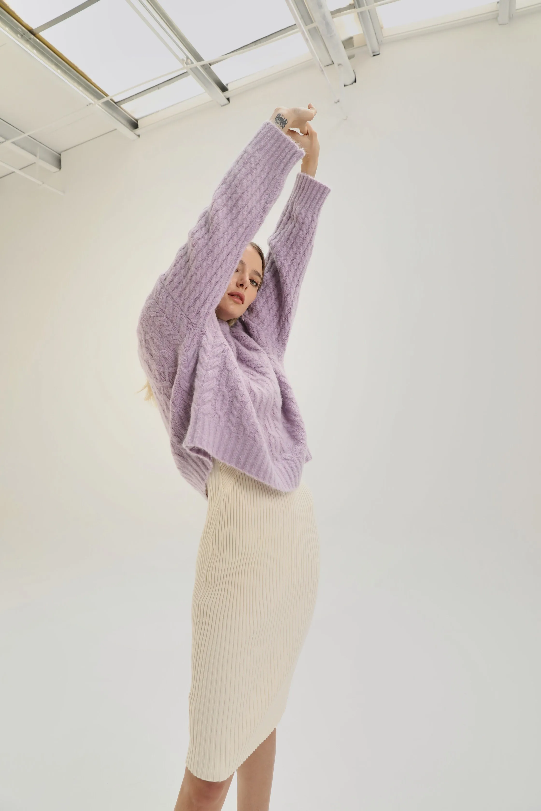 Hope Ribbed Knit Midi Dress - Cream