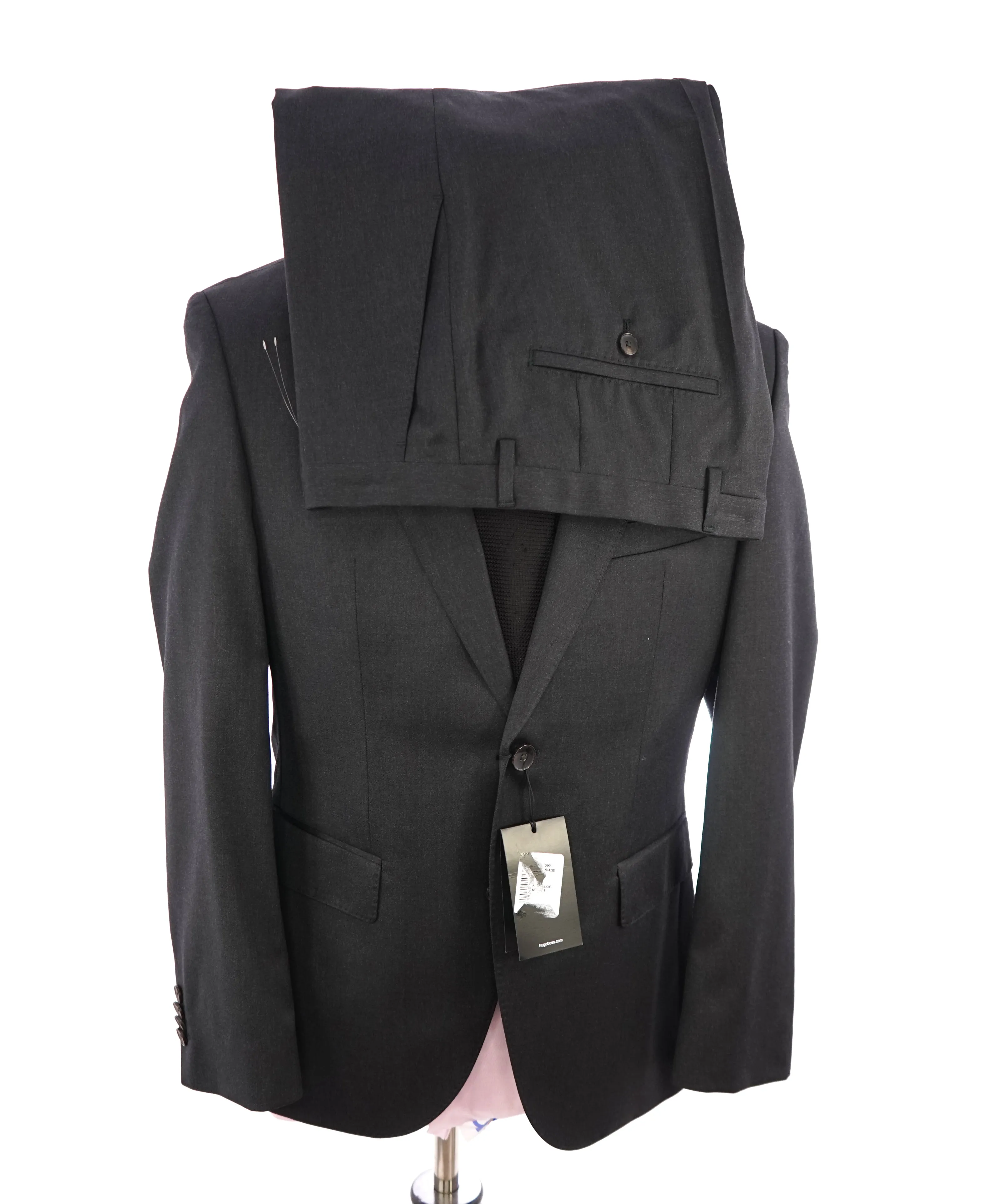 HUGO BOSS - "REDA Super100" Charcoal Gray Suit - 38S
