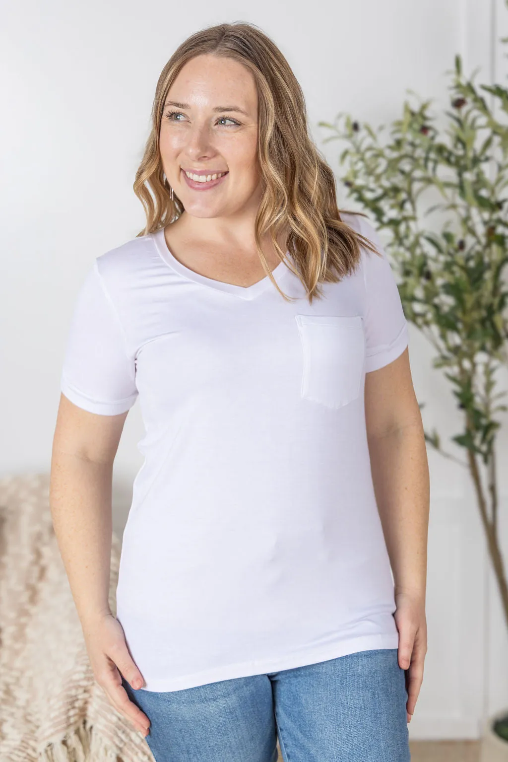 IN PRODUCTION Sophie Pocket Tee - White