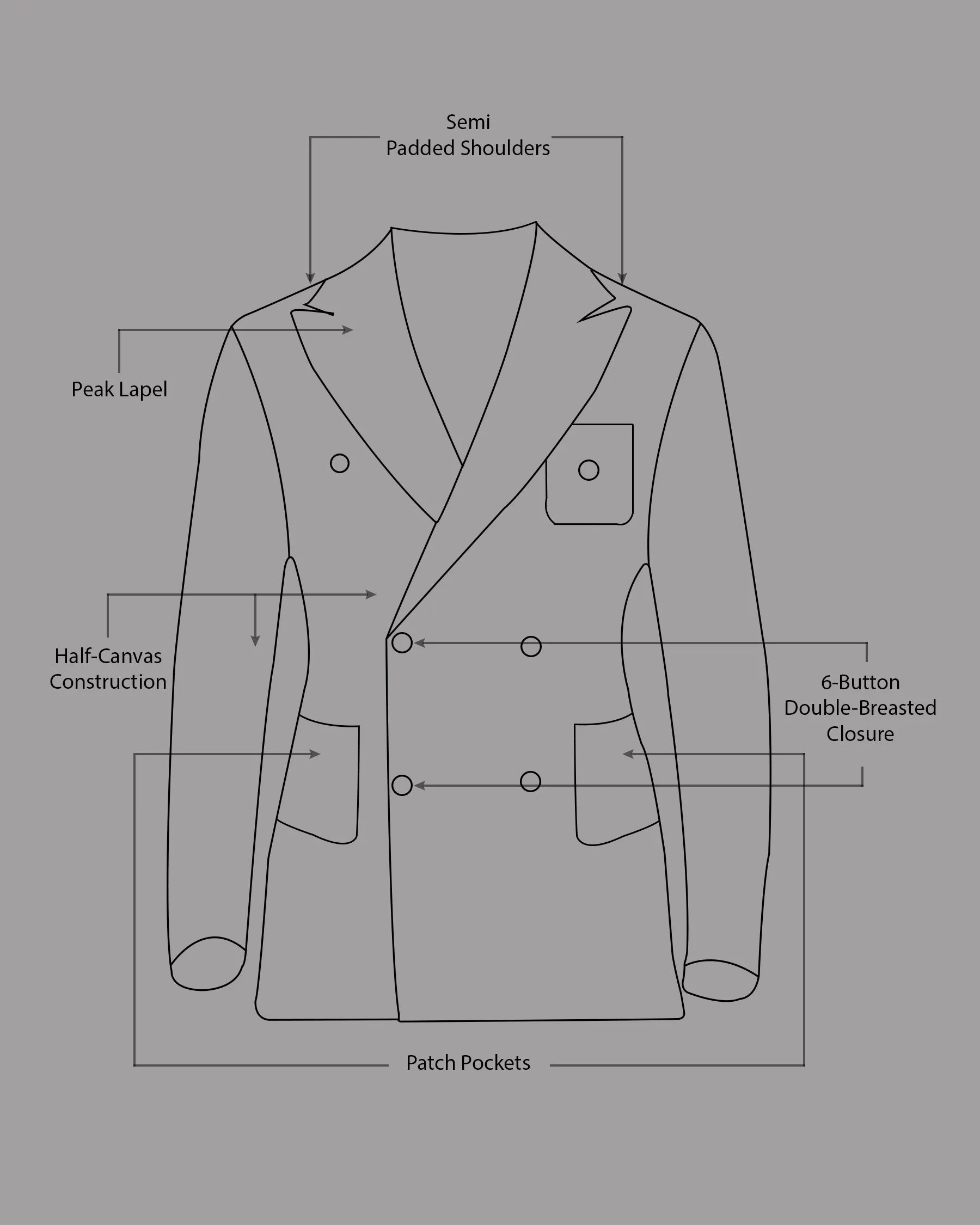 Jade Black Luxurious Linen Double-Breasted Sports Blazer