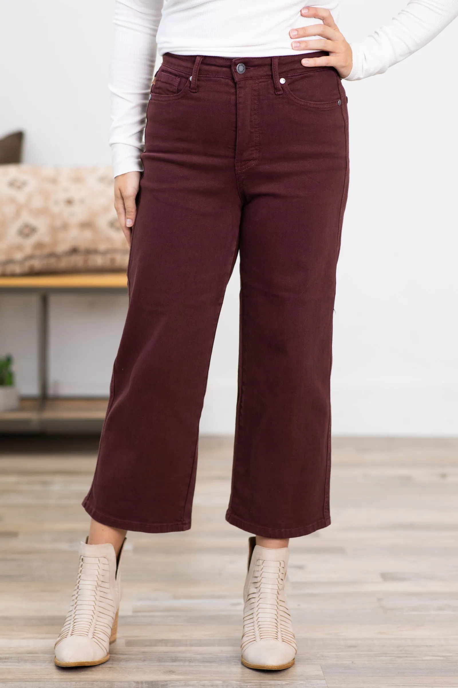 Judy Blue Berry Wide Leg Tummy Control Jeans