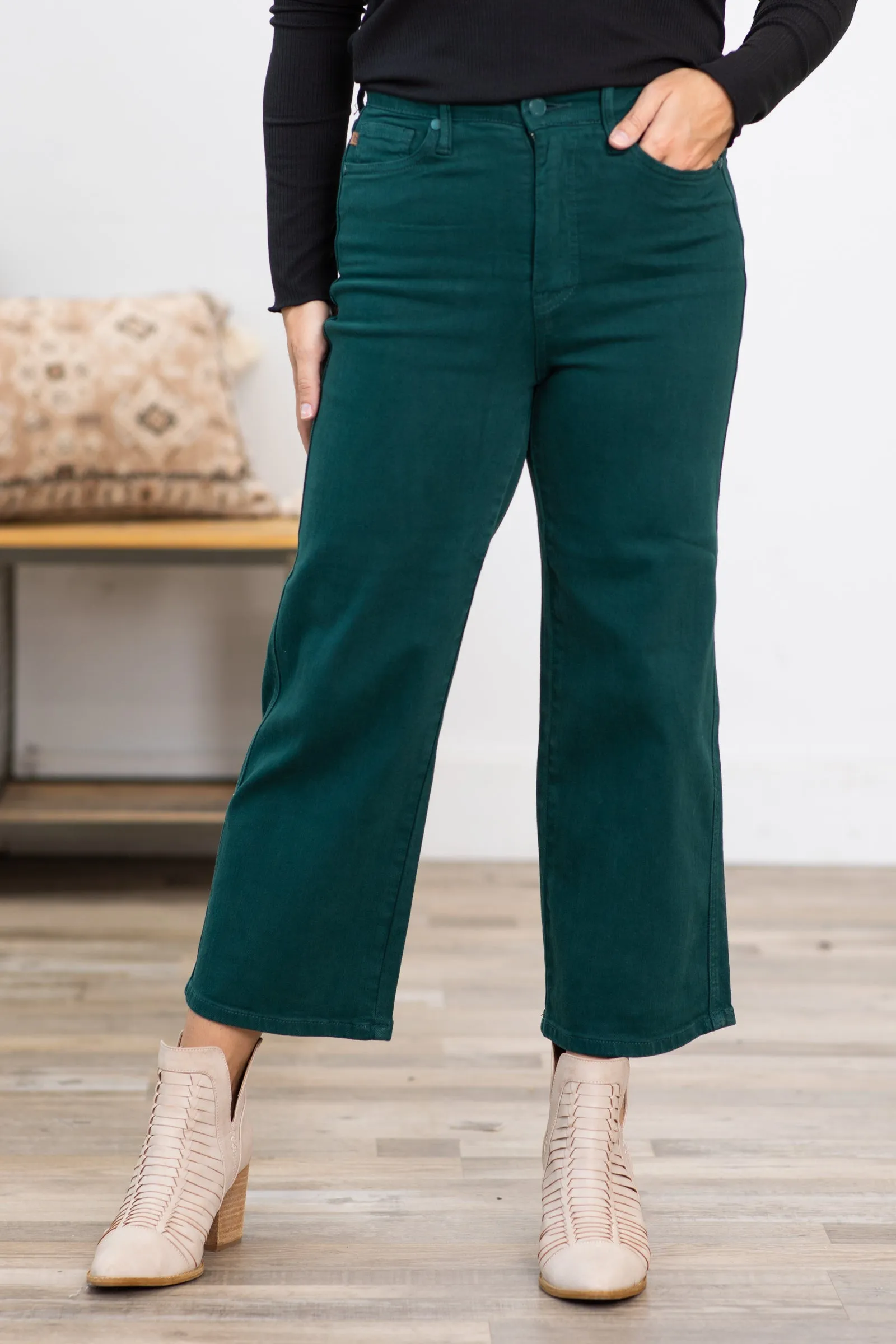 Judy Blue Emerald Wide Leg Tummy Control Jeans