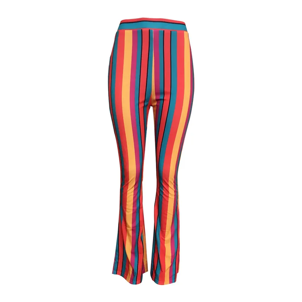 Juliette High-Waist Striped Flare Pants
