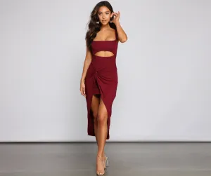 Keeping Knit Chic Charming Cutout Midi Dress