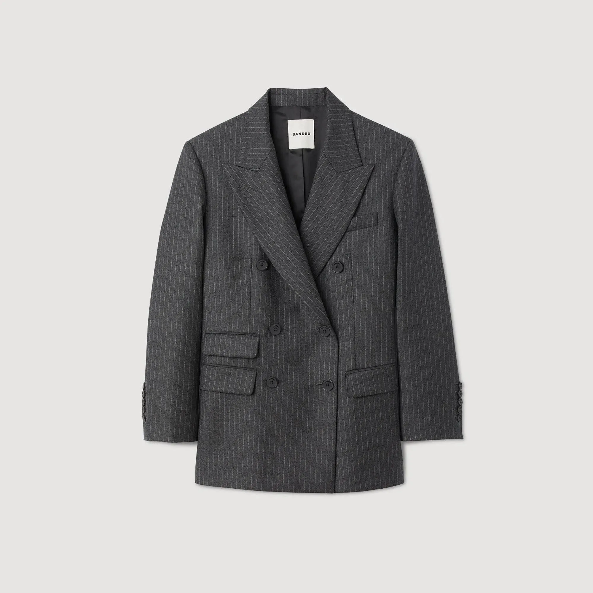 Kelia Stripy Suit Jacket Grey