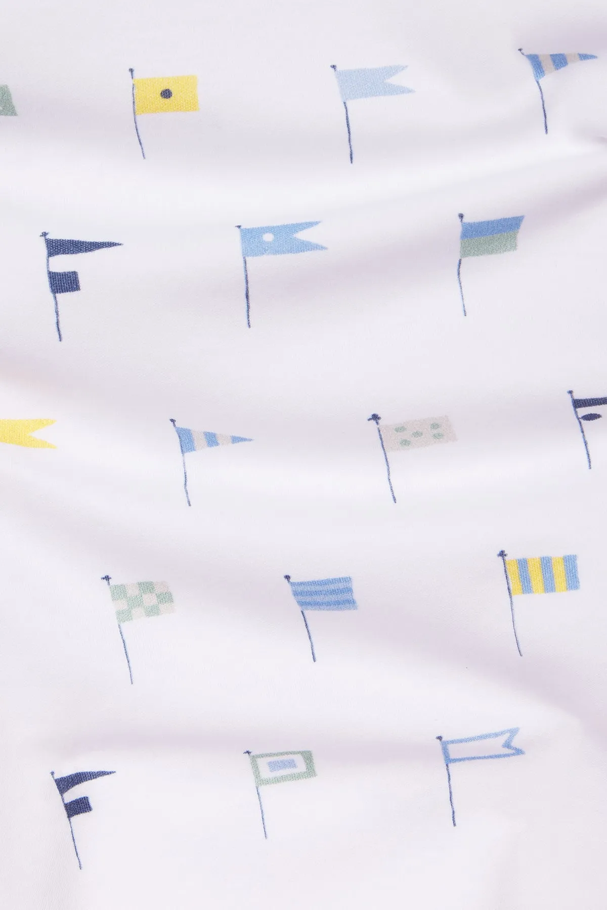 Kids Long-Long Set in Baltic Blue Nautical Flags