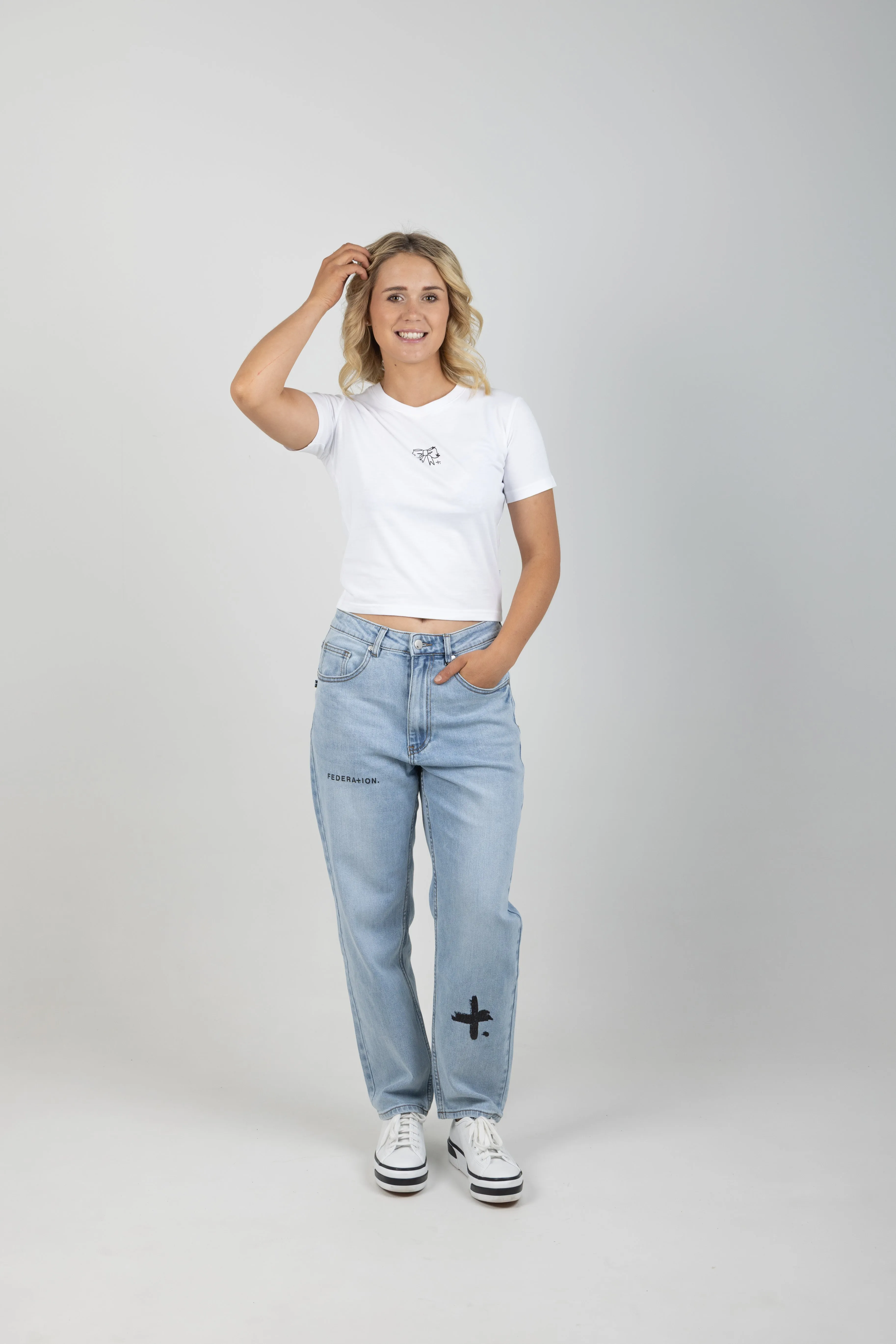 KIND TEE LITTLE BOW WHITE