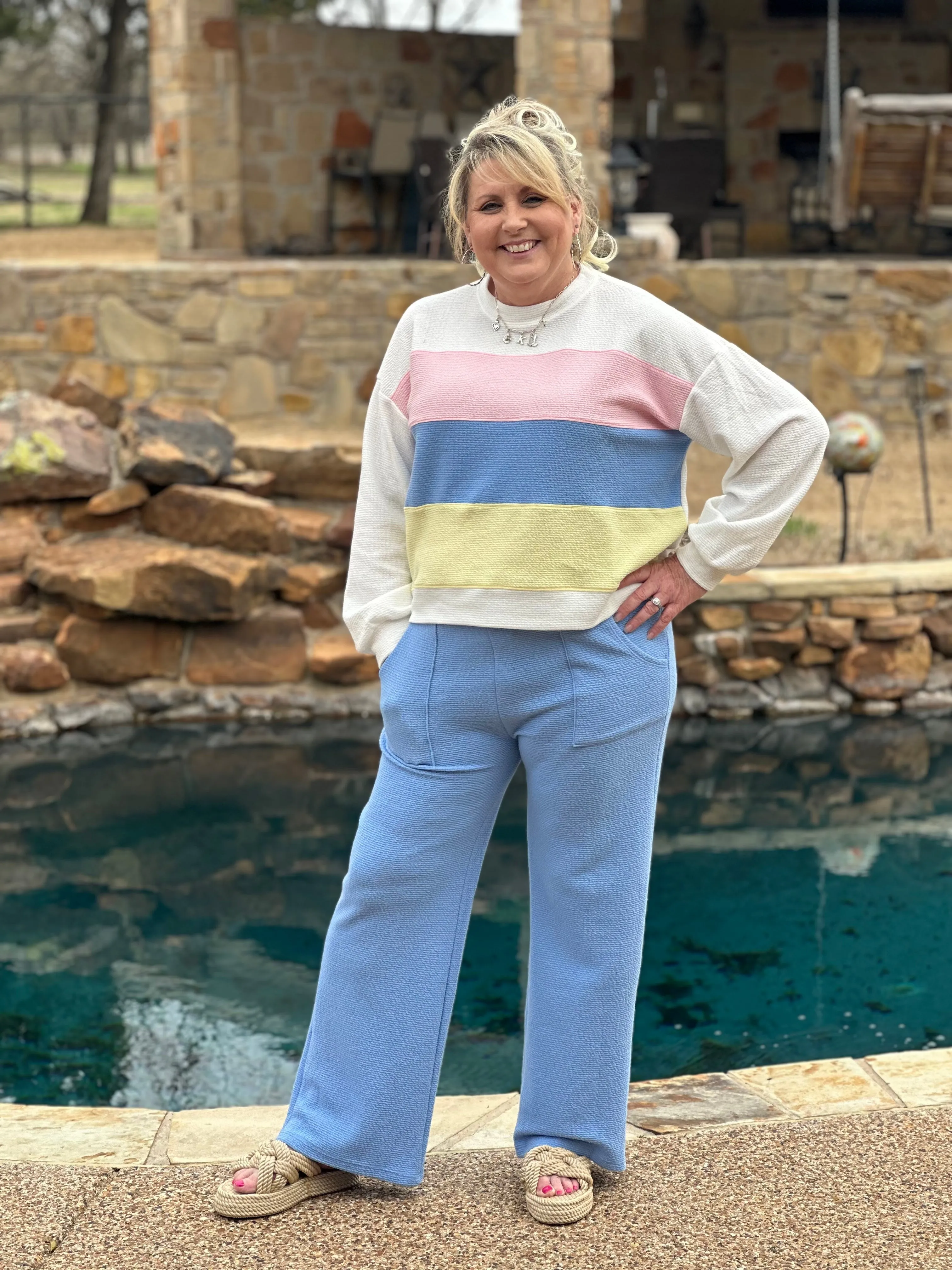 KNIT BOTTOMS W/POCKETS & DRAWSTRING