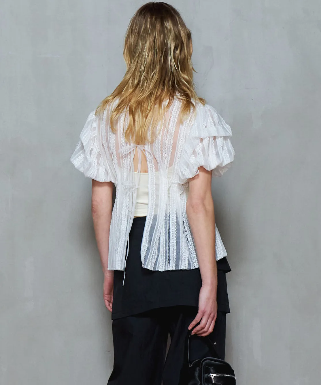 Lace Peplum 2way Tops