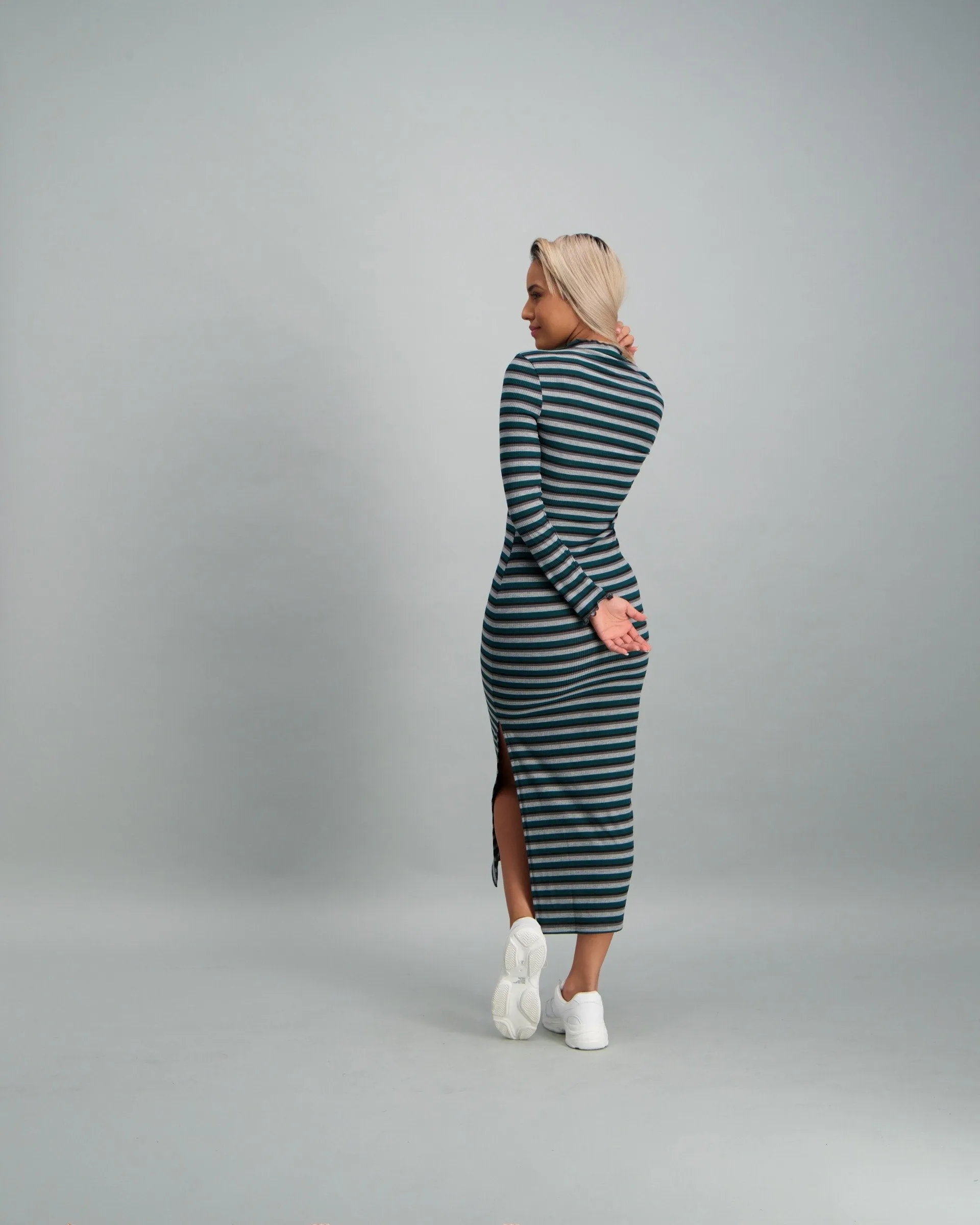 Ladies-Stripe Rib Dresses