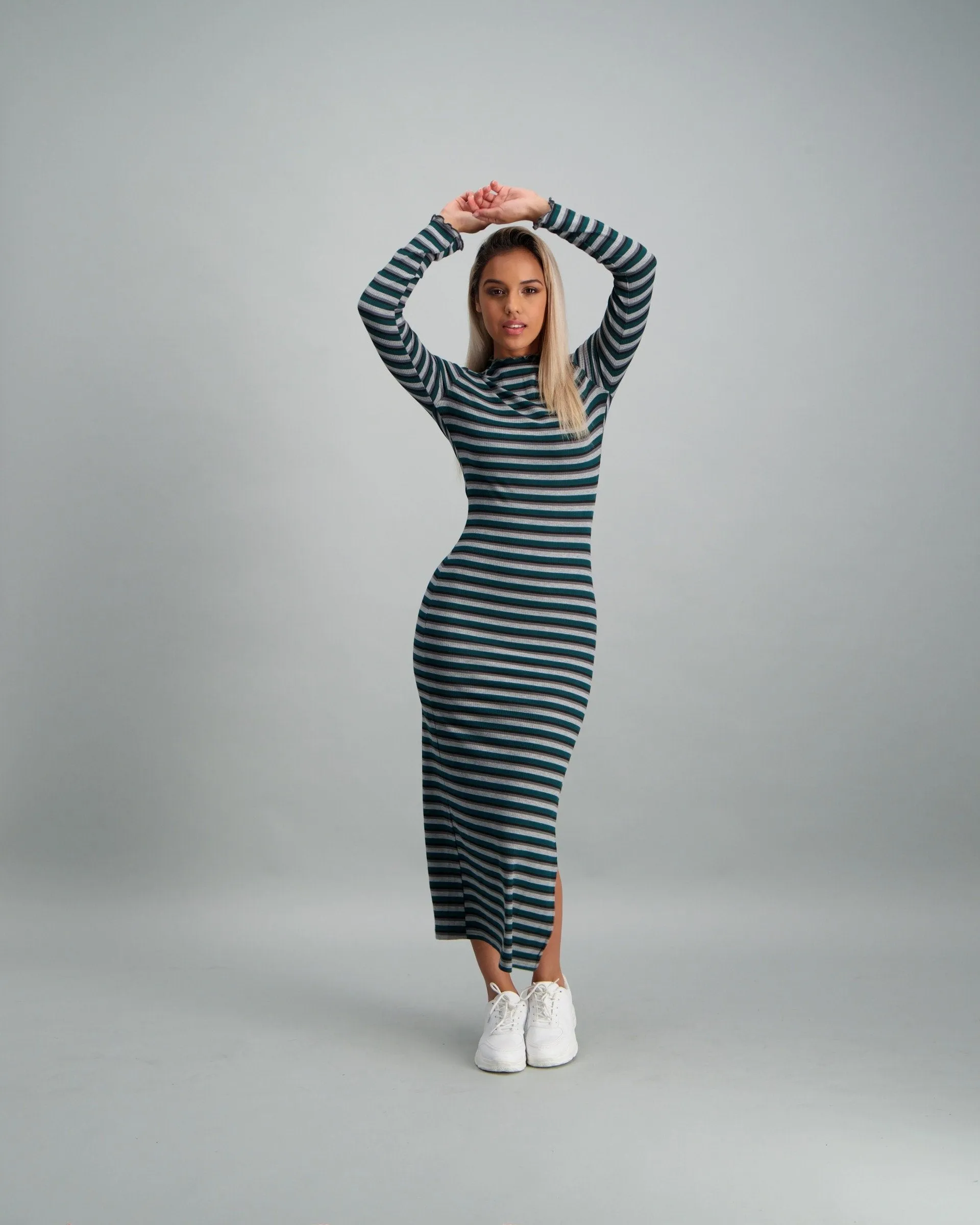 Ladies-Stripe Rib Dresses