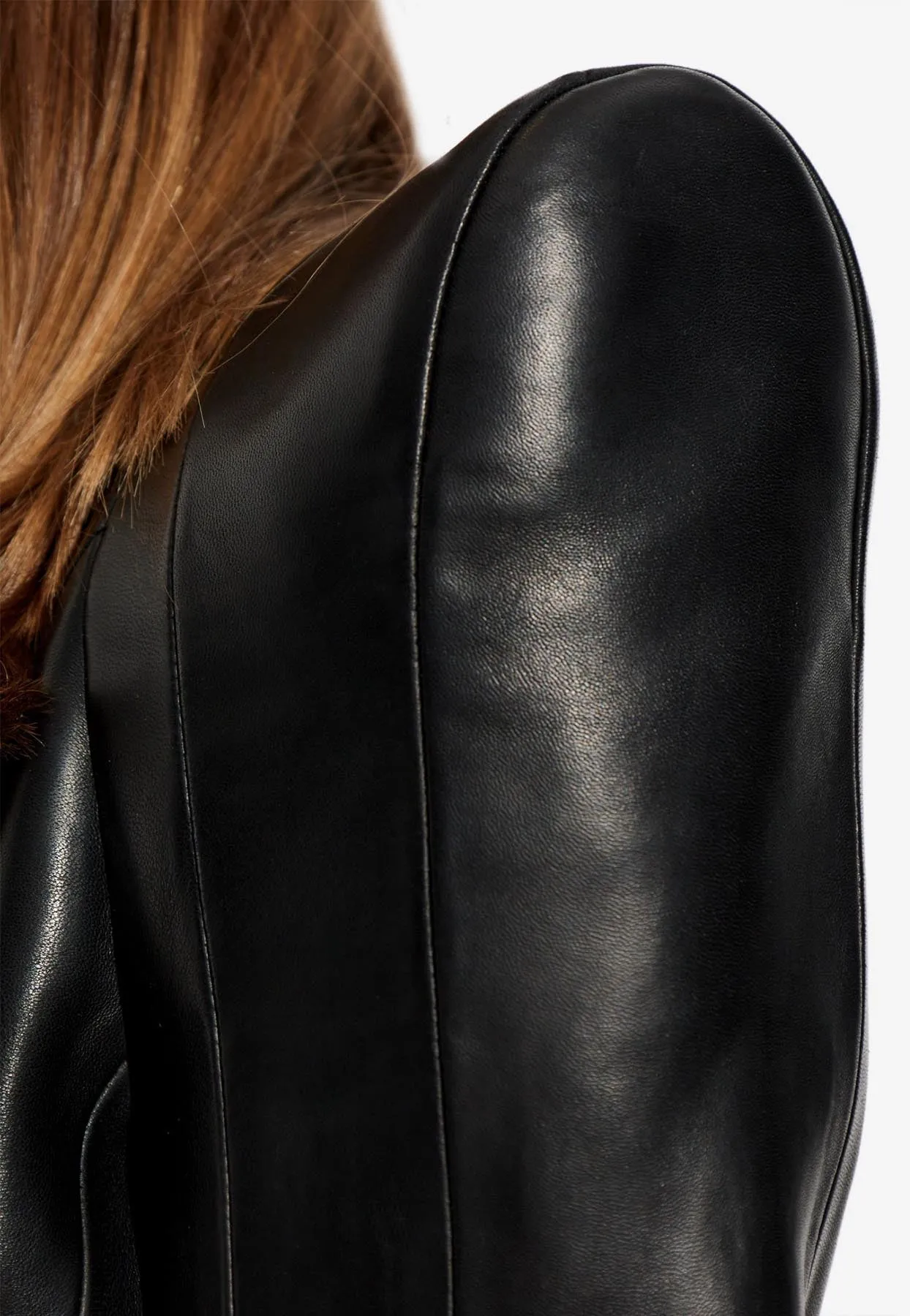 Lambskin Jacket with Structured Shoulders