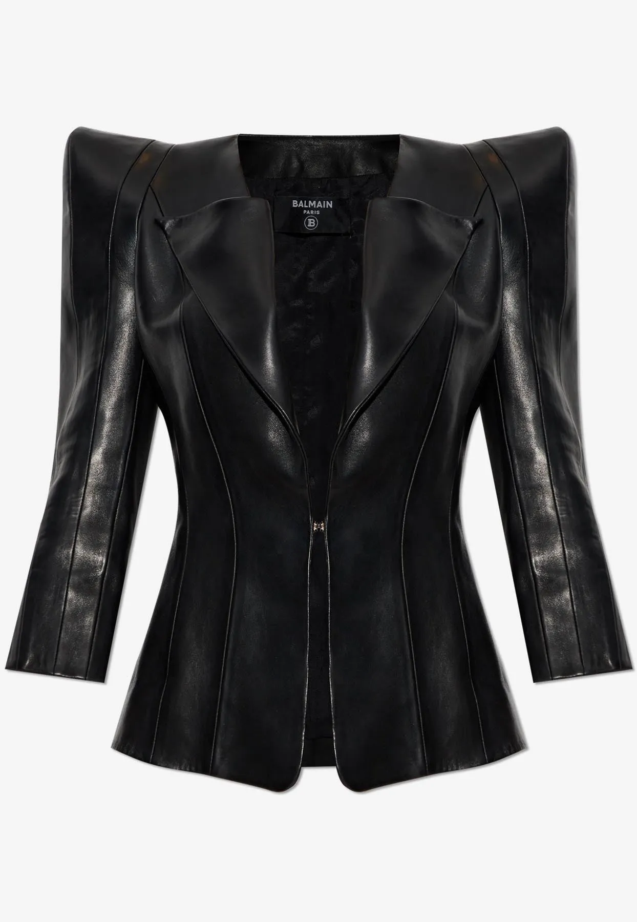 Lambskin Jacket with Structured Shoulders