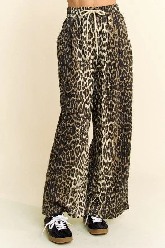 Leopard Wide Leg Pants