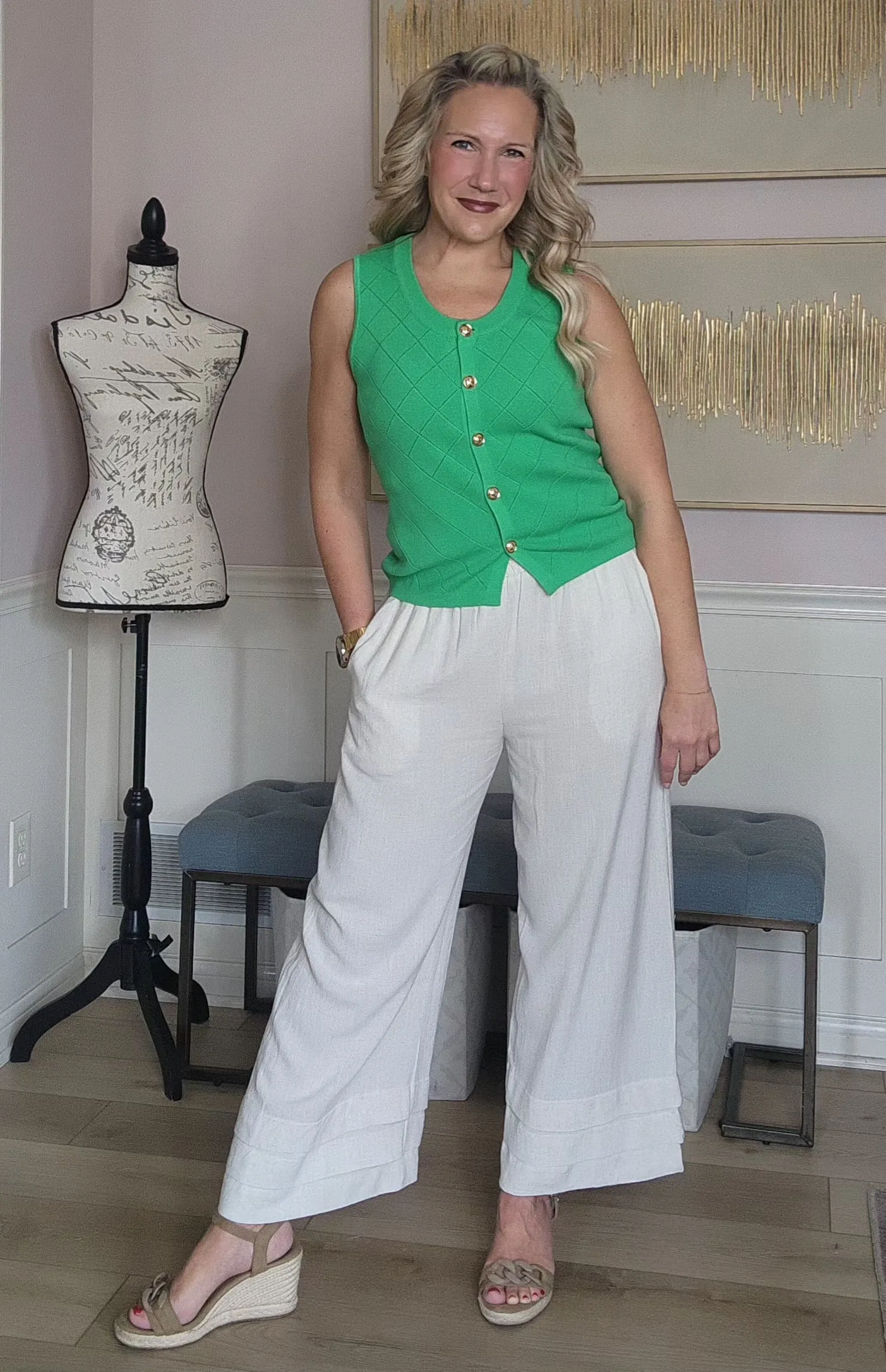 Light Tan Linen Flowy Pants