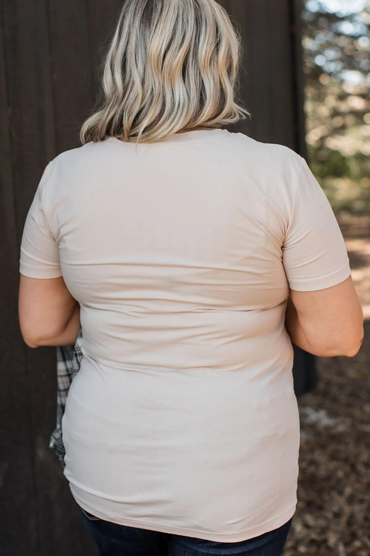 Light The Way V-Neck Top- Nude