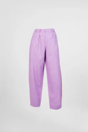 Lilac Stripe Seam Carrot Pants