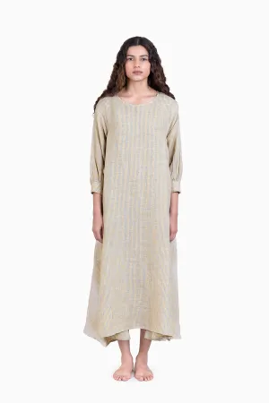 Linen Celeste Dress-Swirly Yellow