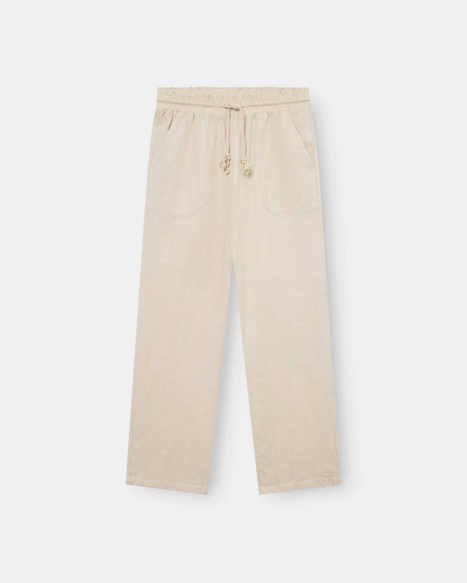 Linen Pants Low-Waisted Beige