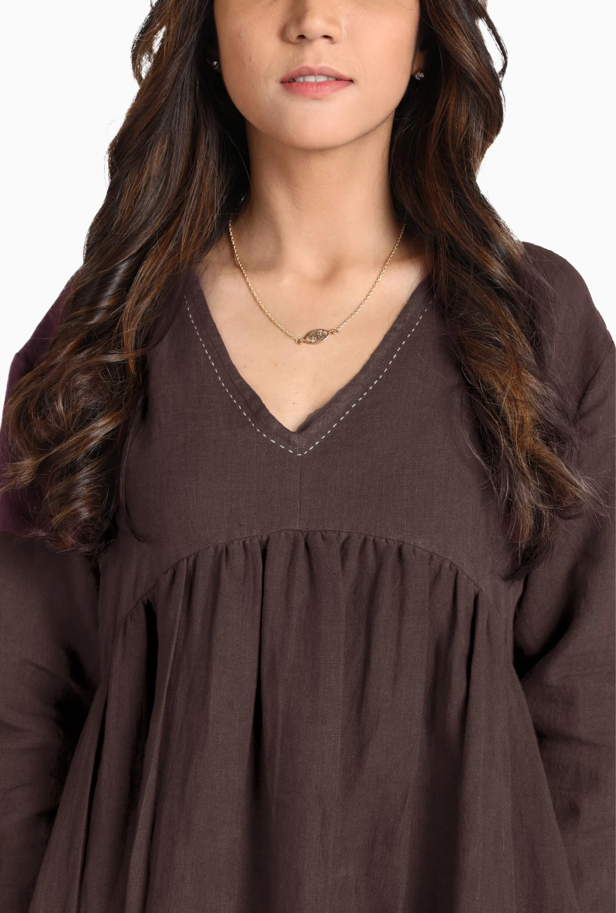 Linen Twilight Maxi Dress-Misty Lilac