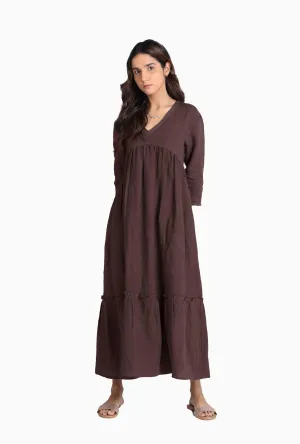Linen Twilight Maxi Dress-Stormy Blue