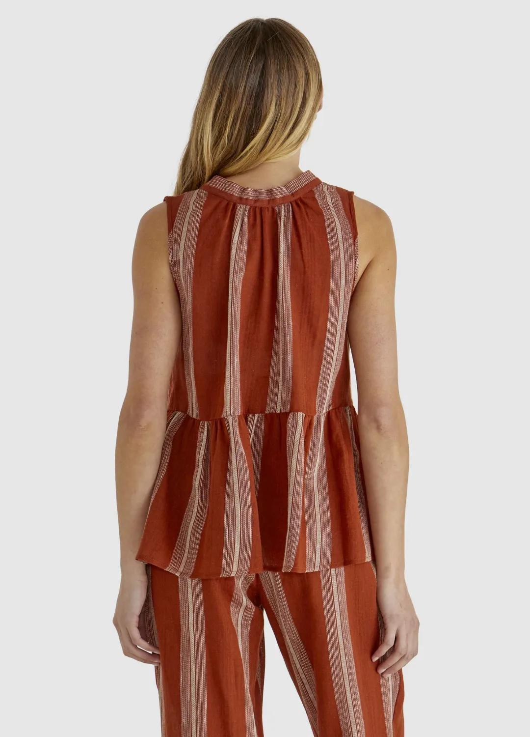 Lizzy Top - Rust Stripe