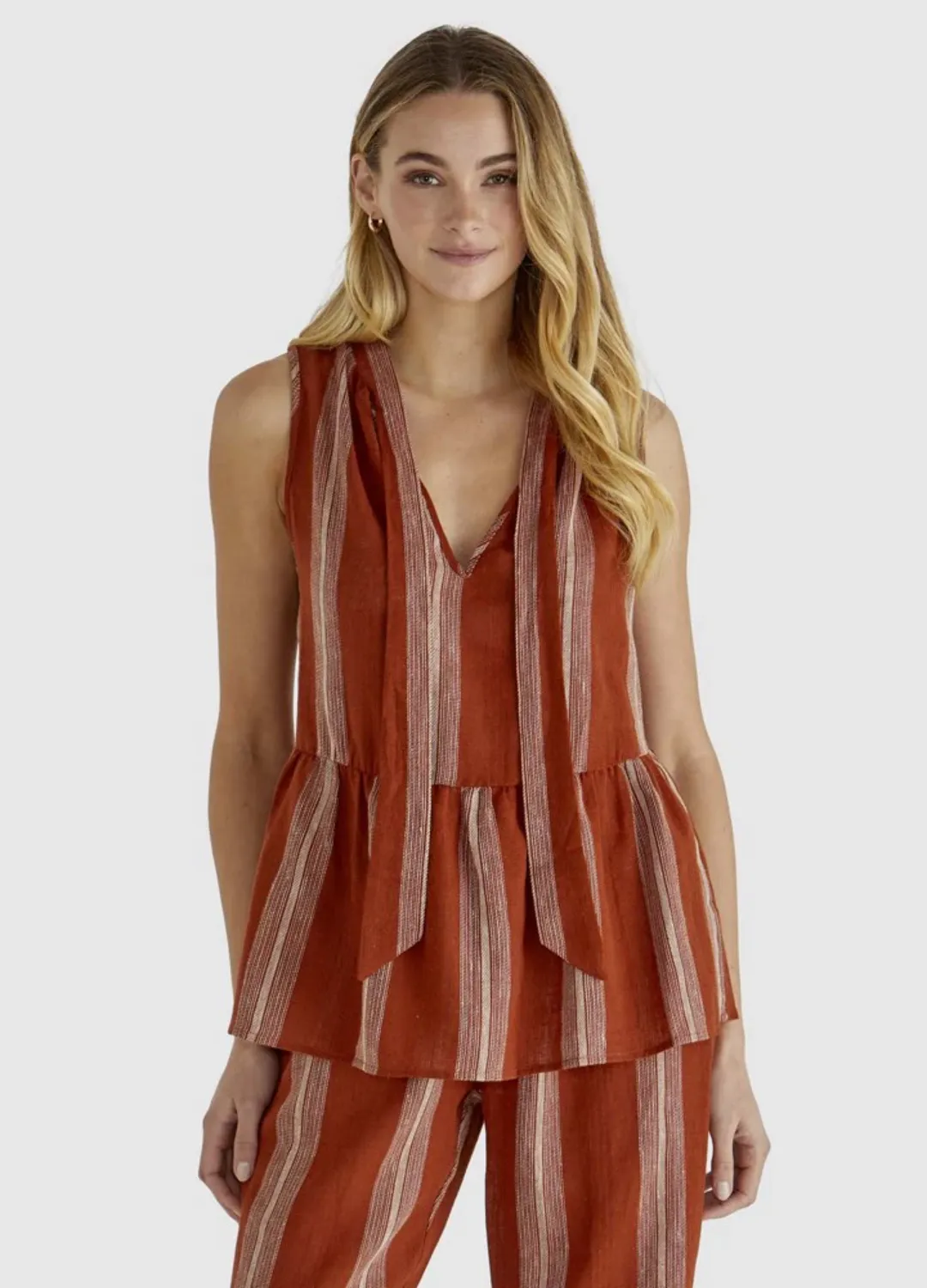 Lizzy Top - Rust Stripe