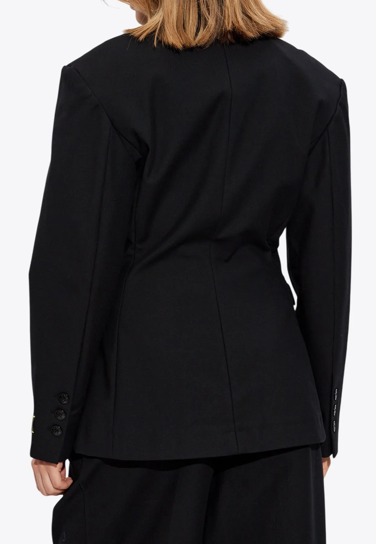 Logo Patch Double-Breasted Blazer