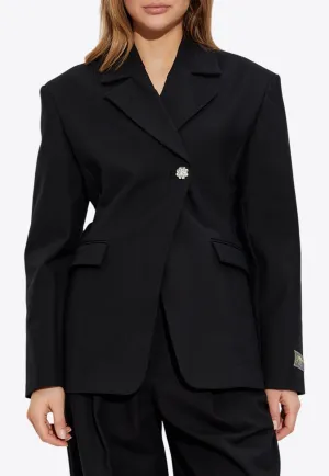Logo Patch Double-Breasted Blazer
